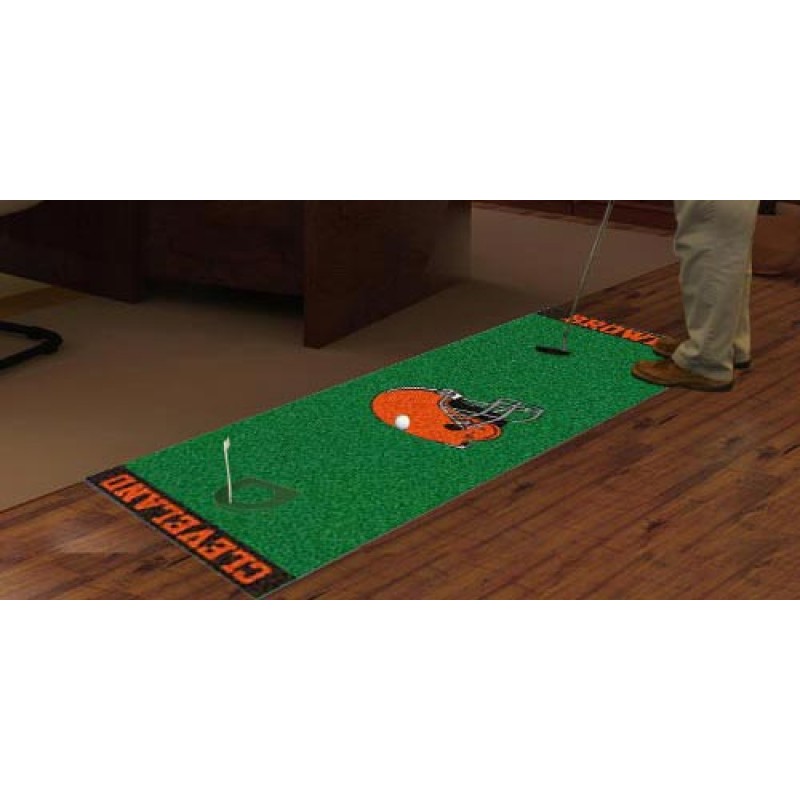 Officially Licensed NFL Cleveland Browns Putting Green Mat with Logo