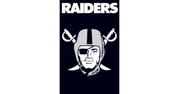 2-Sided Applique Banner Flag NFL Raiders - The Locker Room of Downey