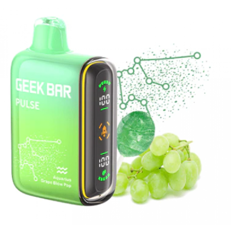 Disposable Vapes : Geek Bar Pulse Grape Blow Pop Flavor(15K Puffs)