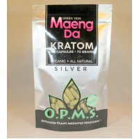 OPMS Silver Green Vein Maeng Da - Organic - All Natural Caps (120ea)