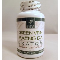 Whole Herbs - Green Vein Maeng Da Capsules - Natural | Non-GMO | Organic (120ea)